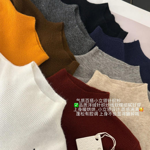 【福利清仓任选2件】Coco Aaliyah韩系中领/高领针织衫 羊毛混纺软糯亲肤舒适保暖 弹力巨佳包容不同身材 显瘦百搭自带气质 多色可选 均码90-140斤 商品图7
