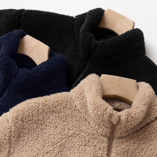 男士长绒摇粒绒保暖立领拉链夹克外套 商品图7