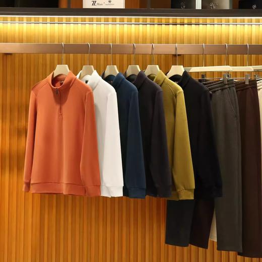 【奢华配置！男士高端胶囊系列】2026蚕丝羊毛春秋男士老钱风半拉链卫衣打底衫！ 商品图1