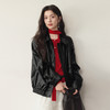 【严选】诗凡黎甜酷机车风PU皮衣外套2026春新款百搭通勤黑色短夹克上衣女7H1210131 商品缩略图0