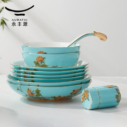永丰源西湖蓝22头29头陶瓷餐具套装中式碗碟新年礼品 瓷器产品不支持七天无理由 商品图2