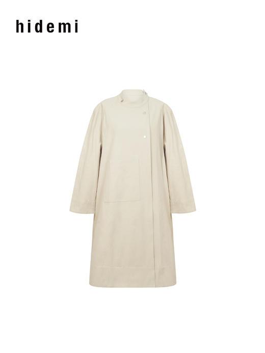 hidemi副线小h 设计感松弛廓形立领长袖风衣外套 商品图6