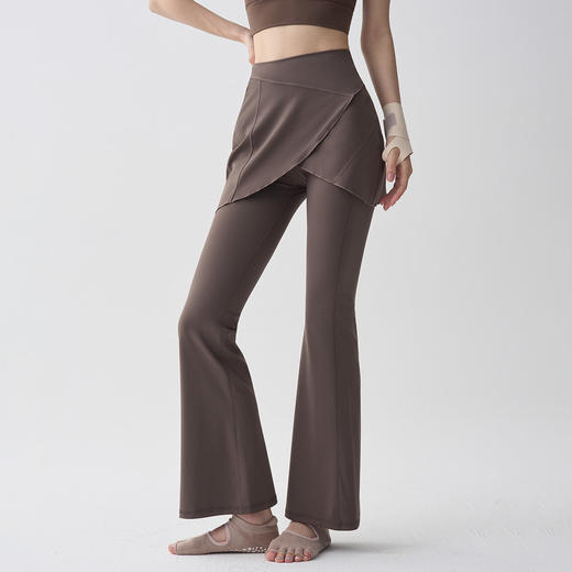 跃牌【美西西系列】现货假两件时尚瑜伽裤微喇显腿长运动屁帘喇叭裤CK-9910 商品图2