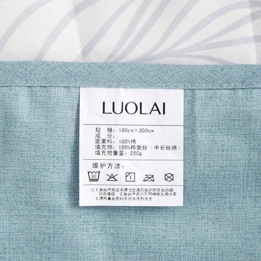 罗莱全棉水洗蚕丝夏被新一代180*200【分仓直发，72小时发货，周末节假日不发货】 商品图8