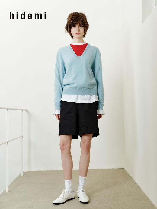 hidemi副线小h 设计感撞色套头上衣毛衣打底针织衫 商品图7