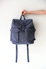 复古丹宁双肩包，小标刺绣工艺。大容量可调节肩带帆布包E010688 商品缩略图7