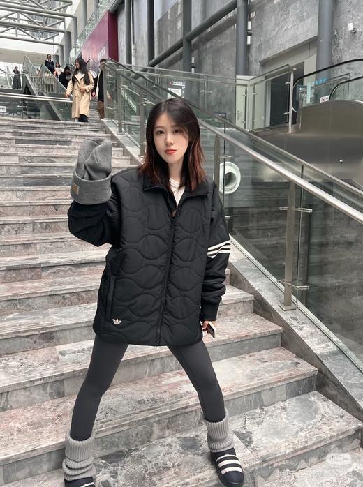 三叶草情侣同款立领保暖拉链运动休闲棉服棉衣外套 商品图3