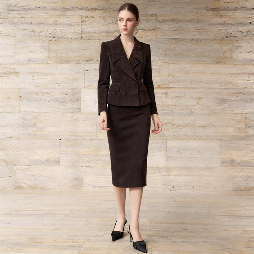 IWY/美拉德风丝绒西装套装裙女秋冬高级感雪尼尔职场正装两件套WCS353 商品图2