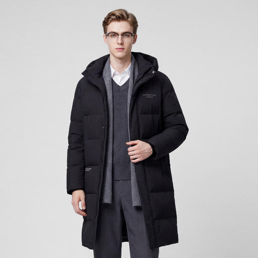 【鸭绒】圣得西2025年冬季长款连帽羽绒服日常收口袖防寒男士外套 商品图3