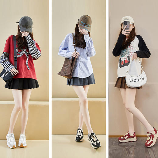 ins韩版阿甘鞋女潮2025春季新款增高学生跑步运动休闲街拍XFK858聚★为爱严选 商品图0