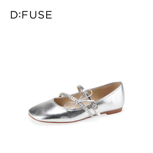 Dfuse迪芙斯2026春季新款斜方头钻链亮面漆皮玛丽珍单鞋平跟鞋女鞋DFE1111017 商品图9