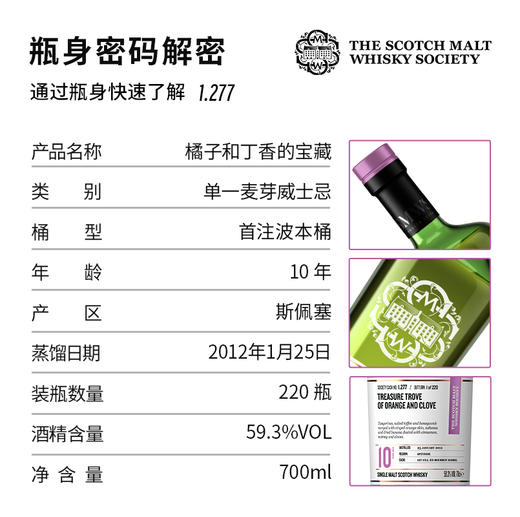 【SMWS】 1.277   橘子和丁香的宝藏 10年 单一麦芽 威士忌 洋酒 商品图3