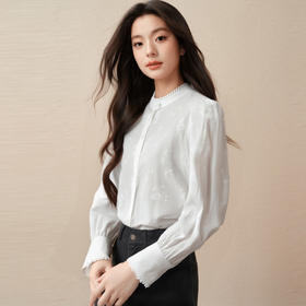 【商场同款】诗凡黎法式刺绣花边衬衫25秋新款纯棉长袖3G8221221