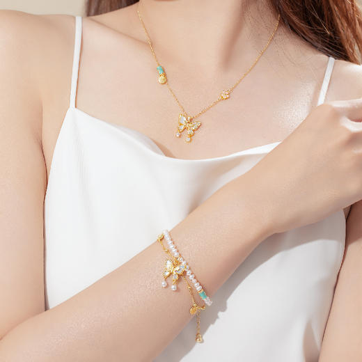 【故宫饰品】故宫福蝶系列蝴蝶手链项链和田玉手串文创新年生日礼物 商品图6