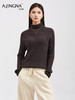 【竖纹肌理】阿菁娜冬季新款氛围感坑条毛衣绵羊毛高领设计竖纹肌理通勤松弛感内搭F30D301022 商品缩略图2