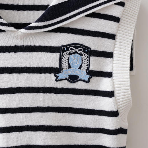 马克珍妮海军学院女童条纹针织背心2026年春装新款560288 商品图3