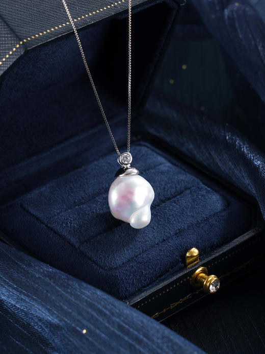 子佩集【潮汐吻痕】银S925珍珠惜王妃项链【SPN1250001】13-16mm巴洛克珠2601 商品图5