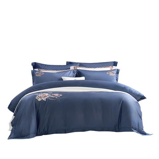 富安娜60支长绒棉四件套繁花·瑾念【分仓直发，72小时发货，周末节假日不发货】 商品图1