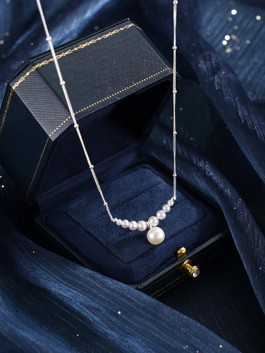 子佩集【月涟缪斯】银S925珍珠惜王妃项链【SPN0545002】7.5mm大珠一字串珠2601 商品图2