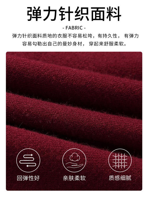 「自」全新升级【铂金会员183/天猫249/差价66】(14151)洛诗琳半高领针织连衣裙女秋冬2025新款收腰显瘦长款内搭打底毛衣裙 商品图2