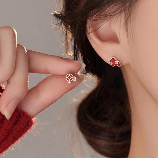 【马上暴富❗️钱币萌马耳钉】本命年新中式耳饰，独角兽财富叙事，将东方吉兆戴在耳畔，复古气质耳饰女本命年新年礼物QQ 商品图1