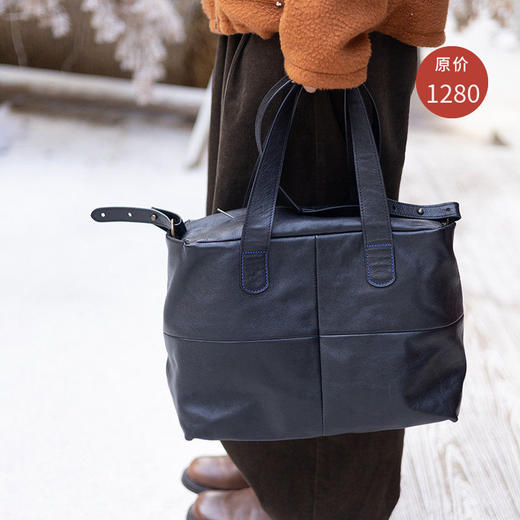 绽放/LSX002朵单肩斜跨通勤包重磅100%头层牛皮大容量手提包 商品图0