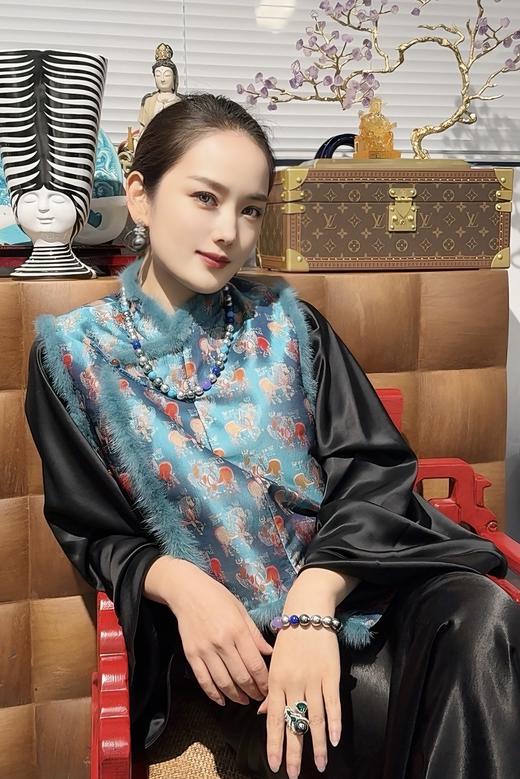 GAONAS 非金属仿珍珠手链 多宝玲珑 贵气多彩蓝紫色珠手链11636SB 商品图3