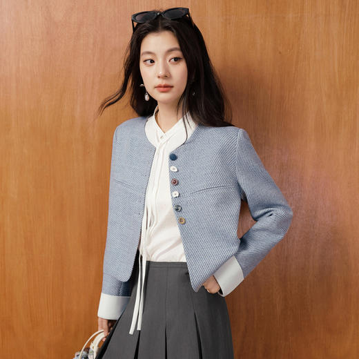 【商场同款】诗凡黎浪漫系带衬衫2025秋新款通勤上衣女3G8321301 商品图4