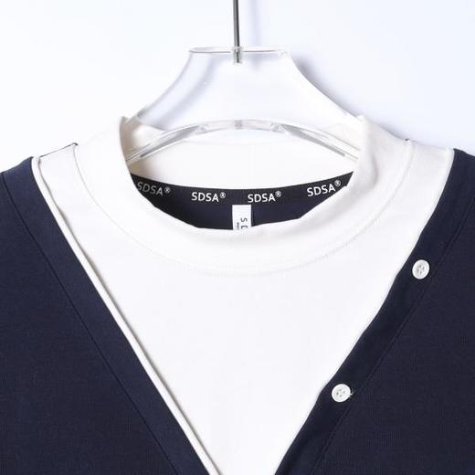 26WY30SDSA男士秋冬新款痞帅男装韩版简约撞色假两件圆领百搭宽松上衣 商品图2