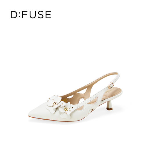 Dfuse迪芙斯2026春季新款尖头细跟格桑花柔软羊皮通勤高跟凉鞋女鞋DFE1114021 商品图10