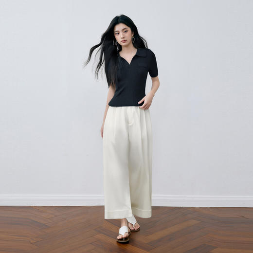 【商场同款】诗凡黎POLO天丝针织衫25秋新款老钱风短袖3G7131251 商品图1