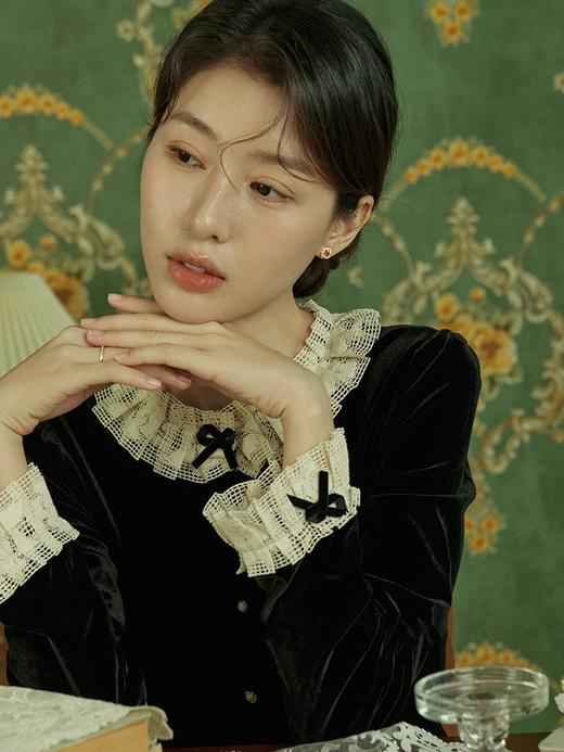 Oflye潮流饰品 S925银红色锆石镶钻耳钉女高级耳饰新款新年轻奢耳环 商品图2