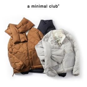 a minimal club复古立体葫芦绗缝90鸭绒羽绒服配围巾AM5BDJ18