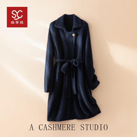 北美小动物系列~极简百搭翻领一粒扣腰带中长款大衣外套XDW260498 商品图2