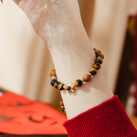 丙午飞腾马年吉运珠手串|黑金配色搭配五行相生，男女老少戴都好看