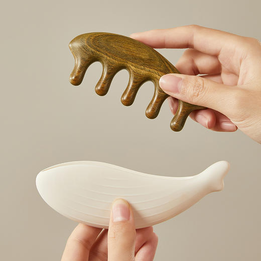 初心| 摸鱼梳按摩梳绿檀 商品图2