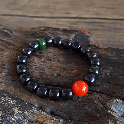 【天然正品】天然青海料细腻烟紫桶珠约9.7*8.8MM和田玉配南红玛瑙单珠手串 9.7*8.8MM(皆取最大值) 171225NJS52特价：880 商品图3