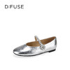 Dfuse迪芙斯2026春季新款圆头钻链抓皱牛皮复古玛丽珍舒适平跟鞋女鞋DFE1111018 商品缩略图9