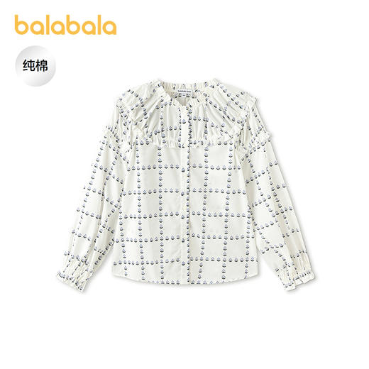 巴拉巴拉童装儿童长袖衬衫女童春装中大童上衣纯棉印花甜美时尚 商品图0