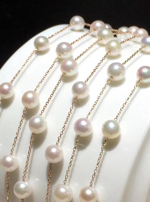 【私席真珠·新年盛宴】18k金镶 AKOYA珍珠项链4-5mm 近圆 商品图1