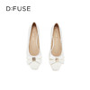Dfuse迪芙斯2026春季新款小方头蝴蝶结舒适矮粗跟单鞋高跟鞋女鞋DFE1111011 商品缩略图9