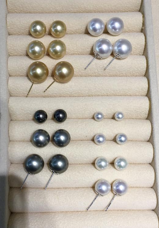 【私席真珠·新年盛宴】缅甸金珠 ·18k金镶嵌海水珍珠耳针 商品图1