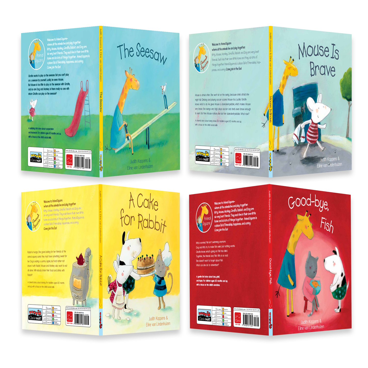 动物广场4本套   适合3岁+日常生活情绪管理情商开发英文绘本