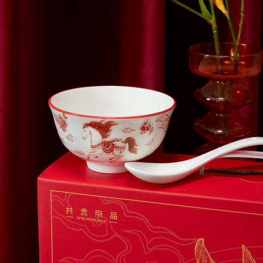 共禾京品 马年陶瓷餐具礼盒 | 釉面光亮、质感细腻、实用套装搭配、精美大气、送礼佳选 商品图3