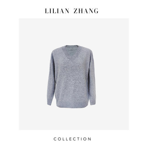 定制—“简影云柔”V领软糯美丽诺绵羊毛羊绒无缝针织套衫 2608002 商品图1