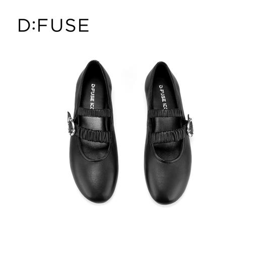 Dfuse迪芙斯2026春季新款圆头不对称褶皱袢带平跟玛丽珍单鞋DFE1111045 商品图9