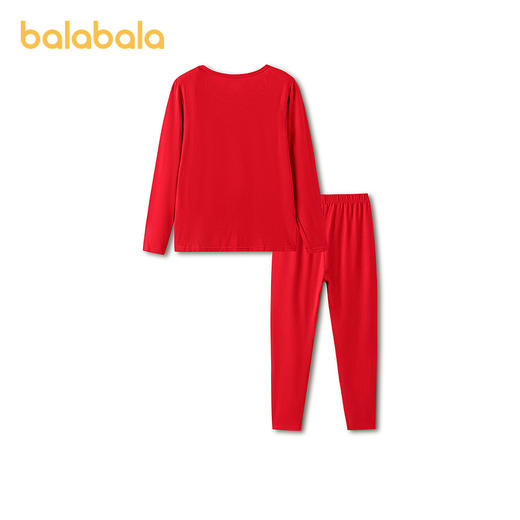 巴拉巴拉儿童内衣套装春秋女童新年秋衣秋裤大童打底睡衣发热抗菌 商品图2