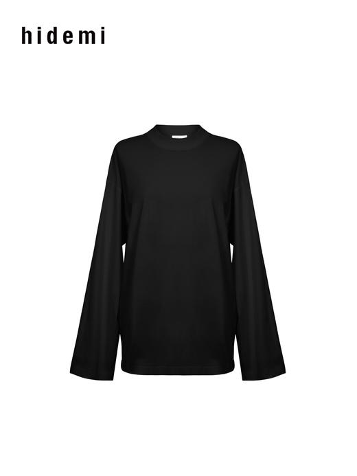 hidemi副线小h [吴昕同款]小高领松弛廓形叠穿百搭长袖T恤 商品图7
