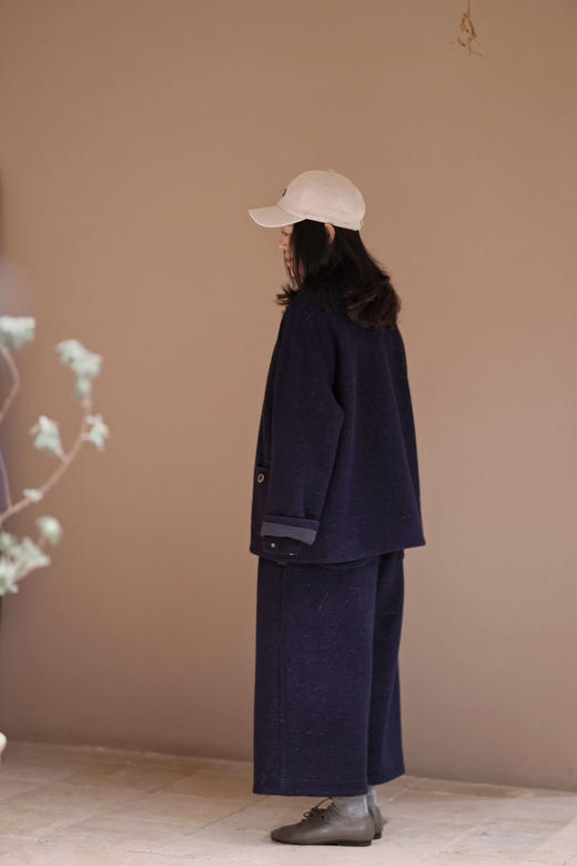 【预售】黄阿福 羊毛小圆领外套 商品图5