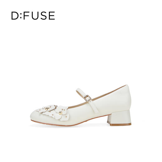 Dfuse迪芙斯2026春季新款小圆头立体格桑花小粗跟玛丽珍单鞋女鞋DFE1111016 商品图12